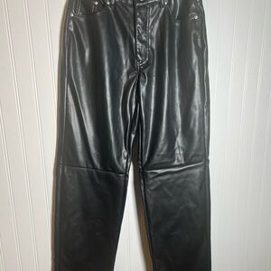 Black Faux Leather Pants women’s size S Glam Goth Motorcycle